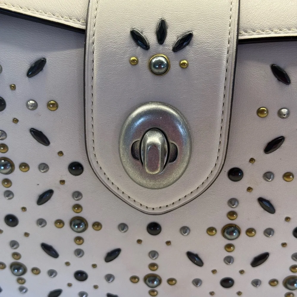 Coach White Studded Crossbody Bag - Picture 15 of 16